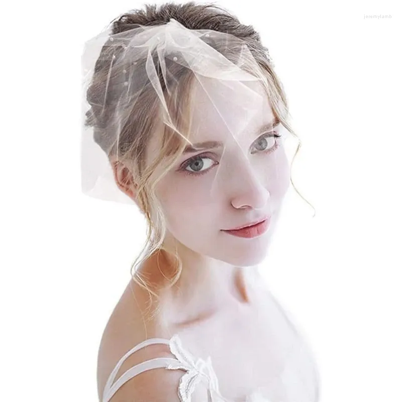 Hair Clips Delicate Netting Veil White Face Veils For Bride Accessories Mesh Net 124A