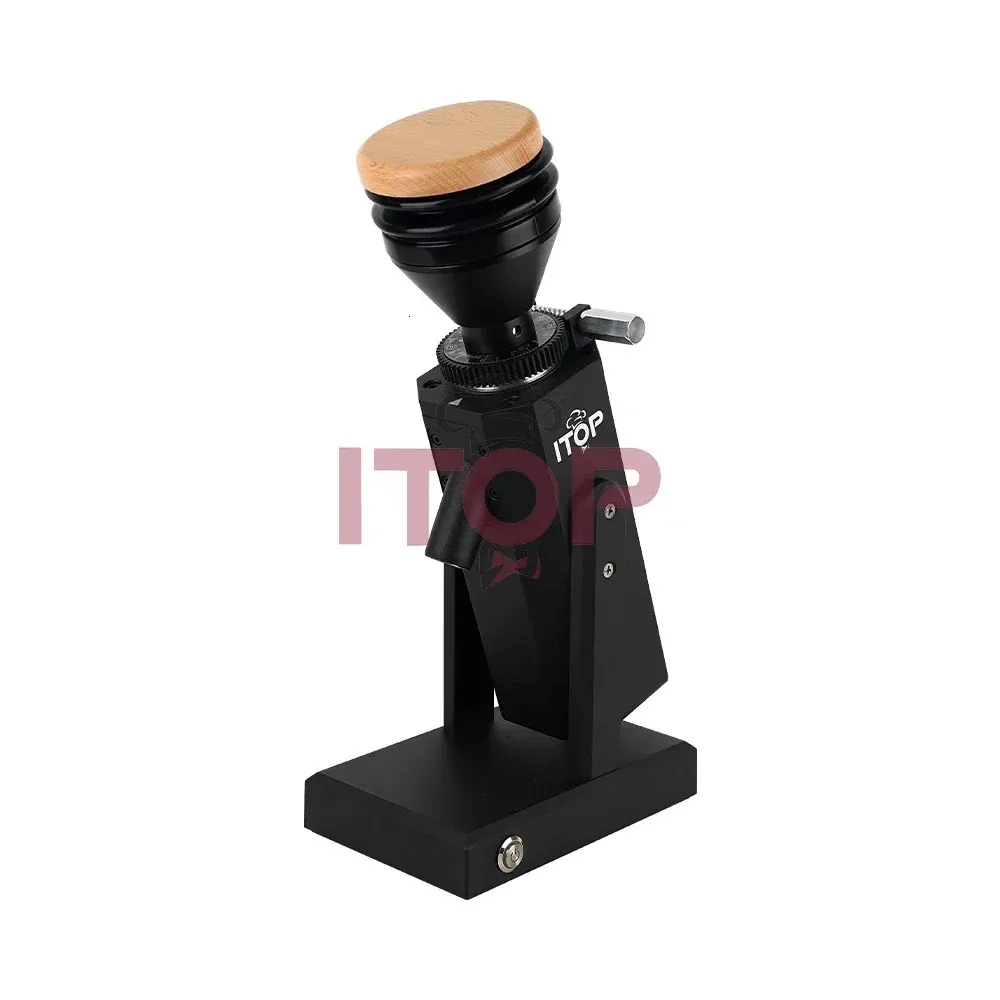 ITOP40S Coffee Grinder Look Upgraded Stepless Adjustment 40mm Burr Metal Bean Hopper 75g Wooden Lid Samll Cool 240313