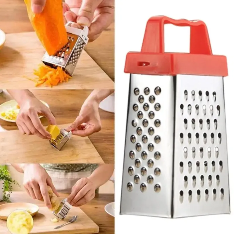 Rostfritt stål fyrsidan grater handhållen multifunktionell grater för ost vitlök ingefära grönsaksskivare kök fruktverktyg