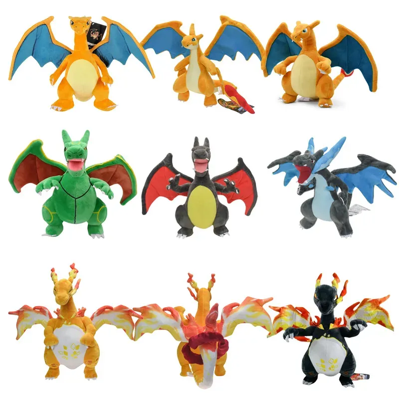 Fyllda djur som är ansträngande eld och andning Dragon Plush Toys Children's Games Playmates Holiday Kids Gifts Home Decoration