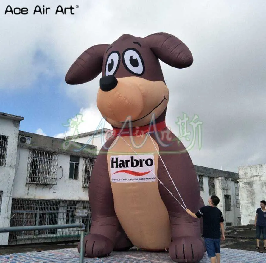 6.5m/21ft med fläktanpassad uppblåsbar Springer Spaniel Air Blown Dog Ballon för utomhusreklamutställning gjord i Kina