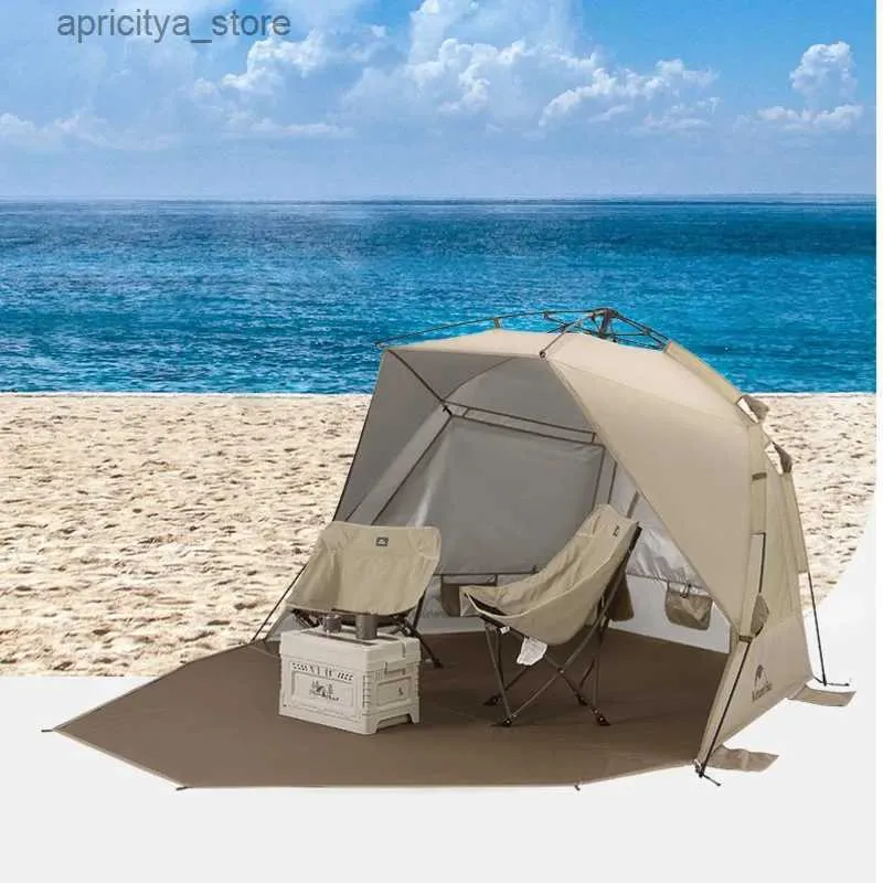 Tält och skydd NatureHike 2023 Ny utsökta camping semi open strand automatisk tält utomhus camping awising uv bevis camping tent24327