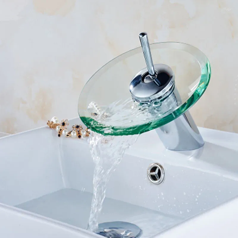 Kitchen Faucets All Copper Faucet Single Handle Glass Hole Basin Round Creative Art Bathroom Water Tap With 1/2 Hose