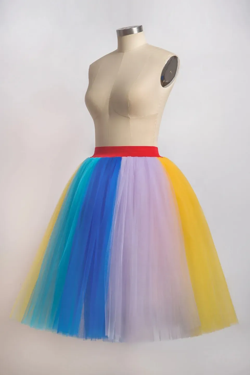 Stock 5 Layers of Tulle Skirt Petticoat Multicolored Rainbow Tutu Bachelorette Party Bridesmaid Outfits Formal Casual Gown CPA5716