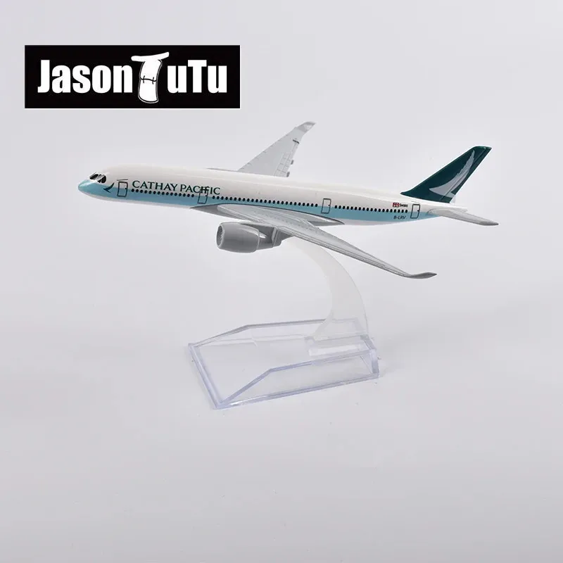 JASON TUTU 16 cm Cathay Pacific Airbus A350 Vliegtuig Model Vliegtuig Vliegtuigen Diecast Metaal 1400 Schaal Vliegtuigen Drop 240319