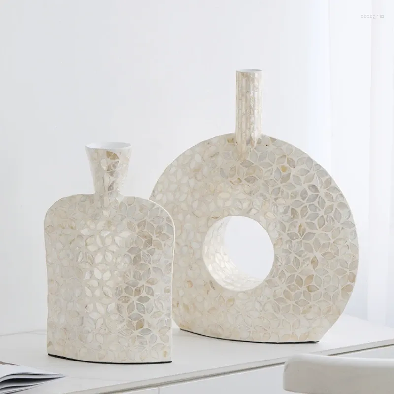 Vasos Francês Shell Vaso Flower Arranger Decoração de Casa Decorações Stay Table Top Crafts Decor