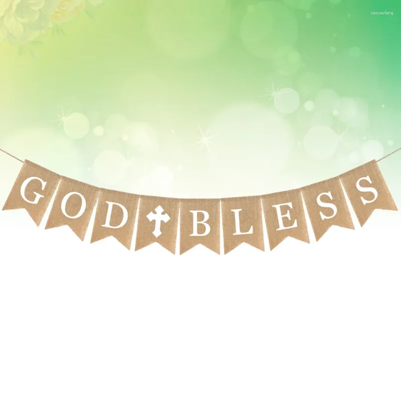 Feestdecoratie Amosfun Bless Doop Banner Doop Religieuze Benodigdheden (Wit)