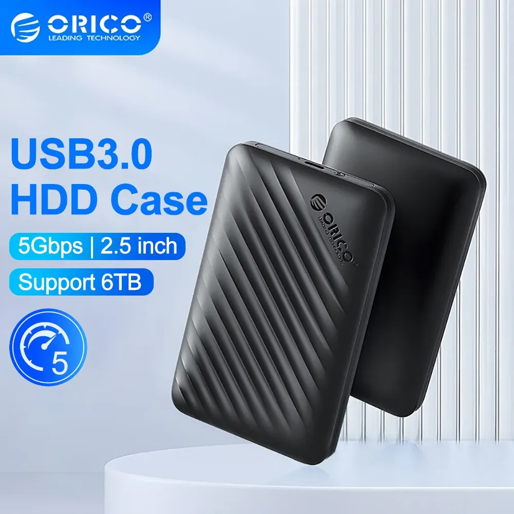 인클로저 ORICO USB3.0 PC CASE 하드 드라이브 인클로저 2.5 인치 SATA에서 마이크로 B HDD SSD 사례 지원 PC 노트북 노트북 HDD 용 자동 수면