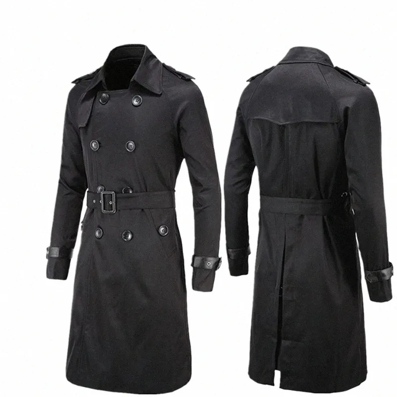 märke brittisk stil klassisk trenchrock jacka män fi trench coat man dubbel breasted lg slim outwear justerbart bälte i4jp#