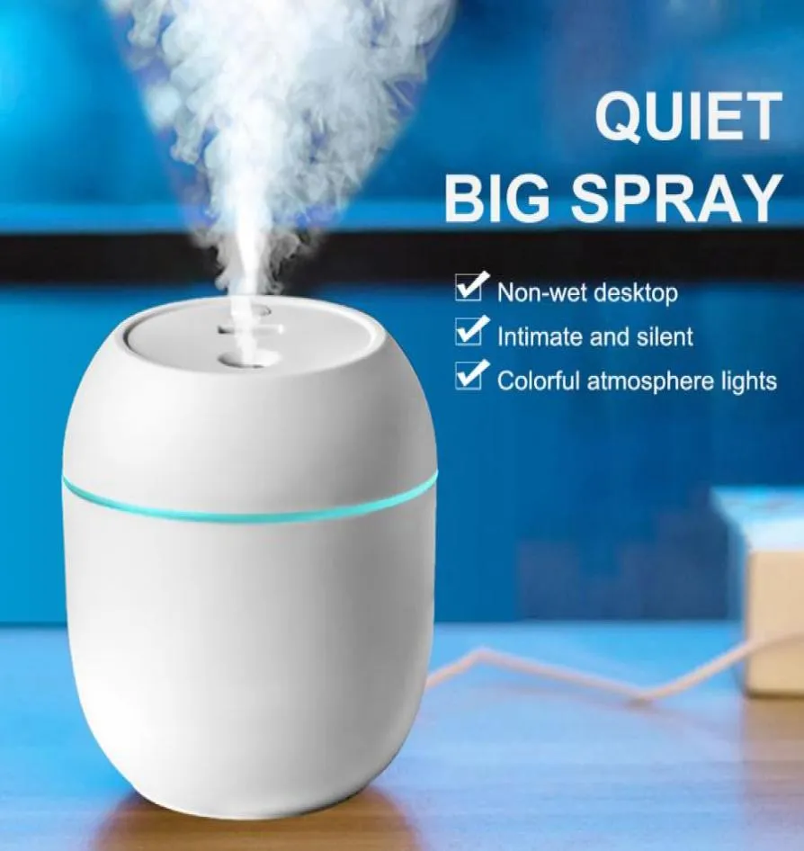 Bärbar luftfuktare 250 ml Essential Oil Diffuser 2 lägen USB Auto AV med LED -ljus för hembildimma Machine Vaporizer2516833