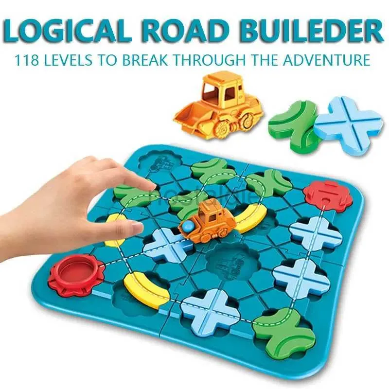 Intelligens Toys Road Building Maze Blocks Puzzle Logical Builder med 118 utmaningar Parent-Child Education Montessori Toys 24327