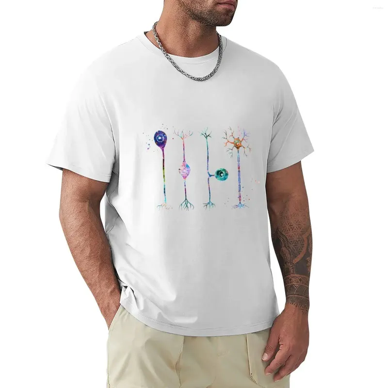 Polo's voor heren Vier soorten neuronen T-shirt Oversized Koreaanse mode-shirts Grafische T-stukken Douane T voor mannen Pack