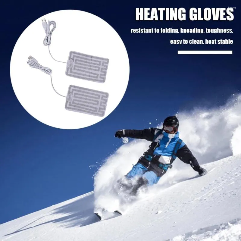 Carpets 1 Pair Carbon Fiber Cloth Pad USB Heated Gloves Jacket Heater Pads Clothing Heating Electric For Cold Weather