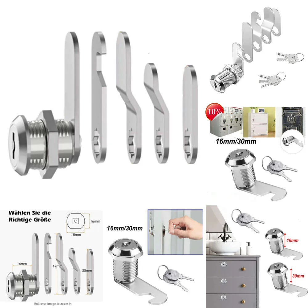 2024 16/30mm cam lock porta barril gaveta armário caixa de correio armário móveis ferragem segurança língua bloqueio cilindro cam fechaduras