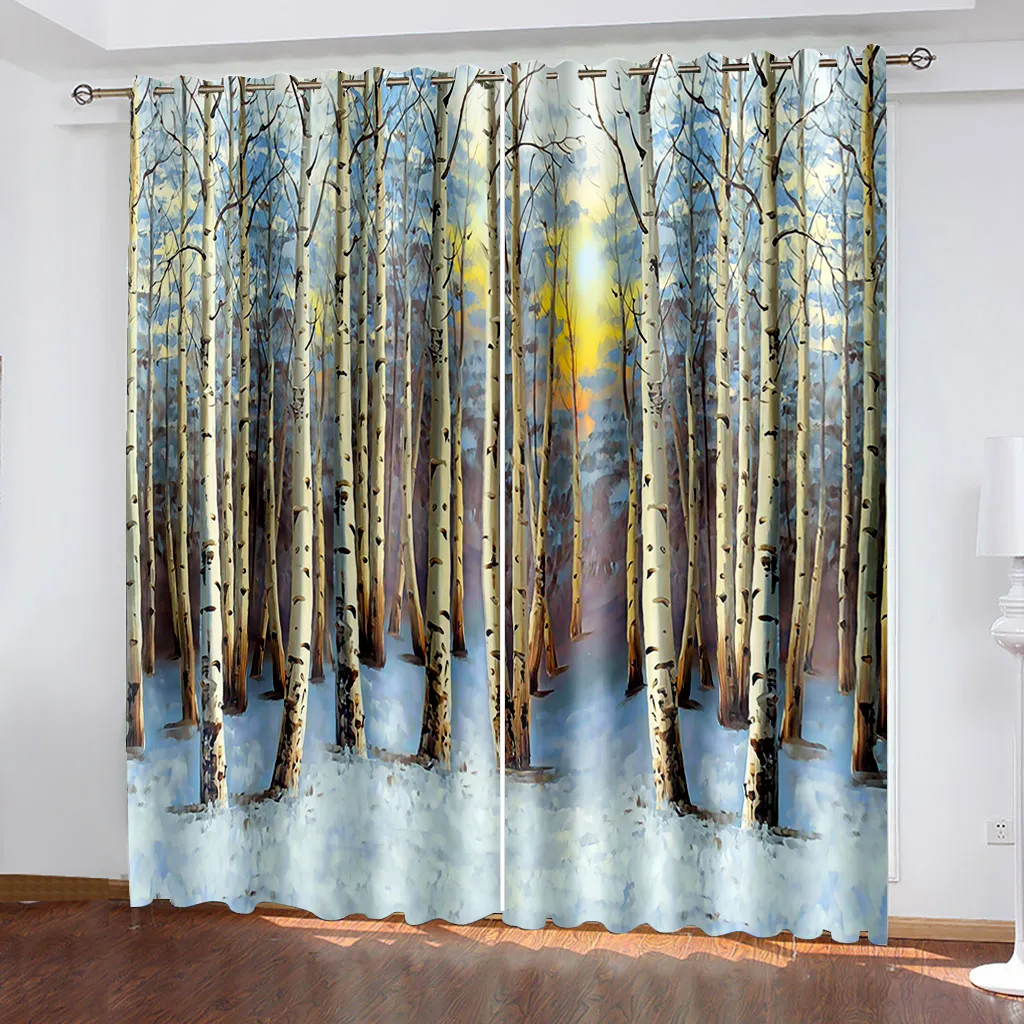 3D Printing Shower Curtain Polyester Waterproof nature scenery curtains 3D Printed Waterproof Shower Curtain landscape curtains