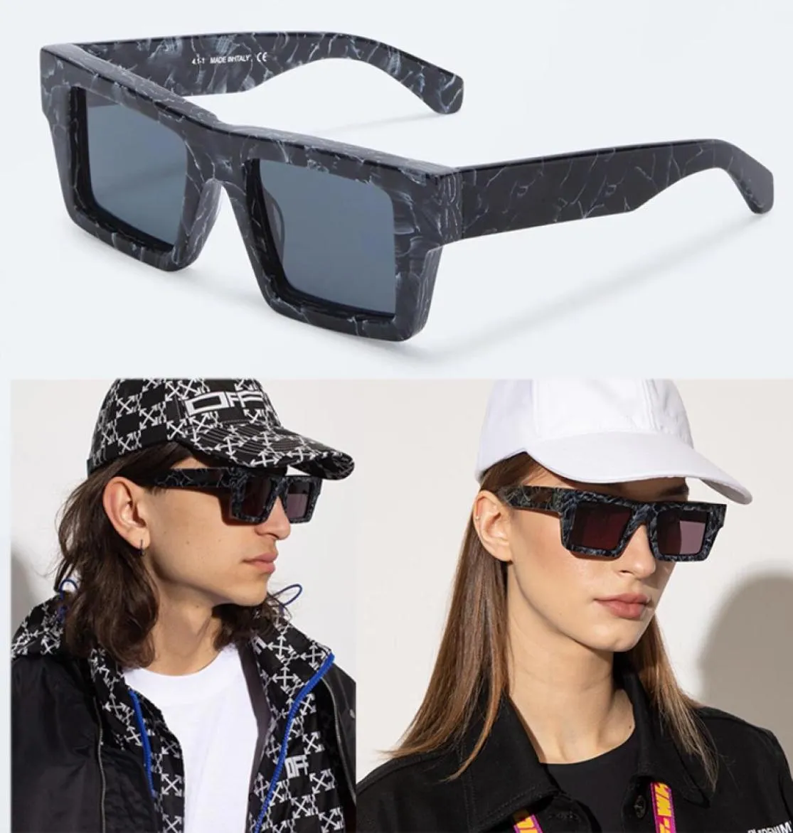 Style rectangulaire Nassau hommes dames lunettes de soleil OMRI028 contour des yeux de chat coupe classique lunettes de soleil en acétate noir de qualité supérieure avec 7831611
