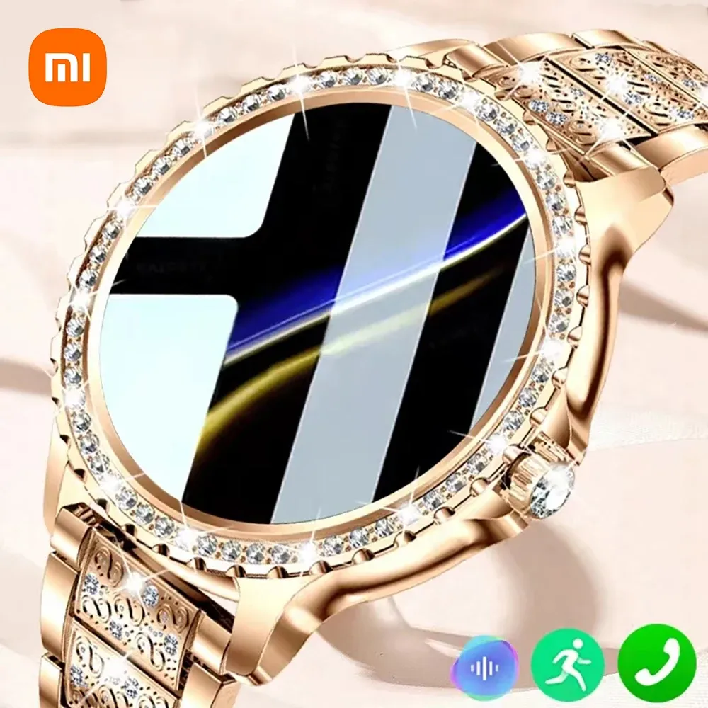 Horloges Xiaomi Mode Dames Smart Horloge True Blood Oxygen 1.32Inch 360*360 HD Scherm Diamanten Armband Bluetooth Oproep Smartwatch Dames