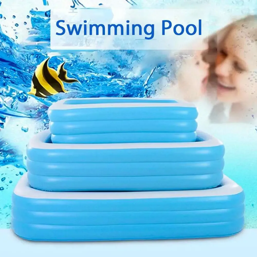 Badewannen 110/128/155/rechteckiges aufblasbares Schwimmbad, Planschbecken, Sommerschwimmen, Badewanne, Außenpool für Kinder