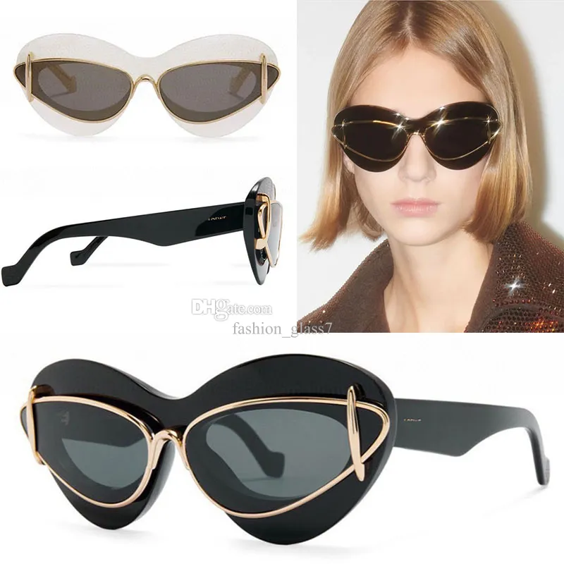 Nieuwe coole Cat Eye-zonnebril voor damesmode Supergroot frame Street Photo-zonnebril Hoge kwaliteit zonnescherm Topklasse Originele verpakking LW40119I