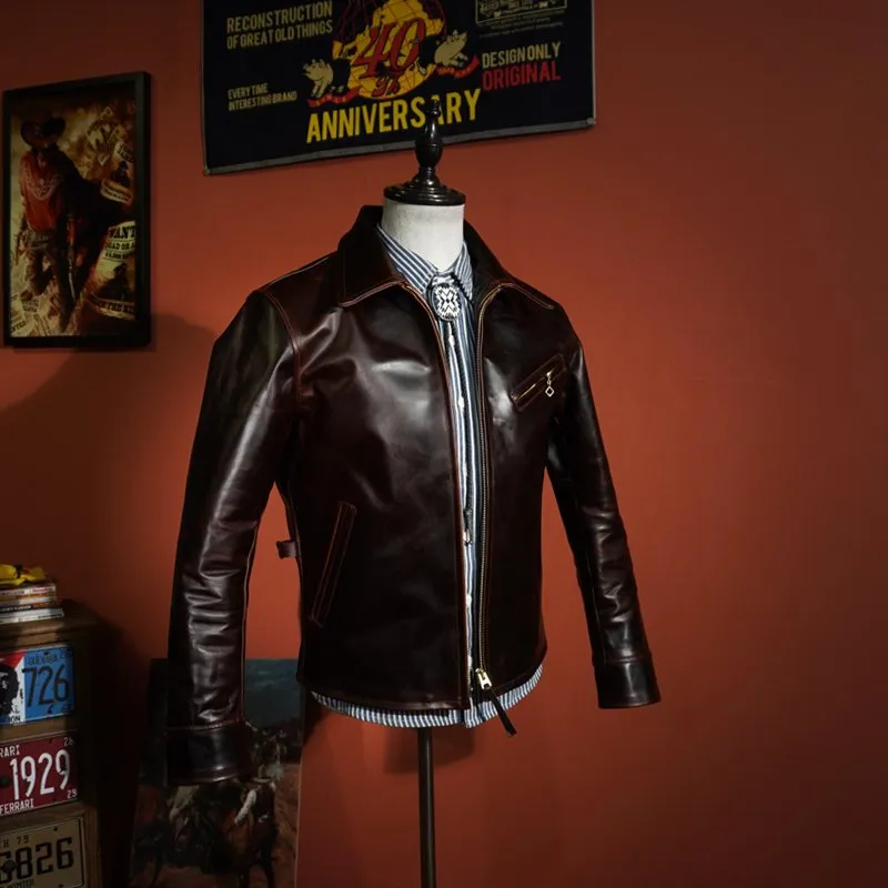 Classic 1930s Rider Leather Jacket - Premium Japanese