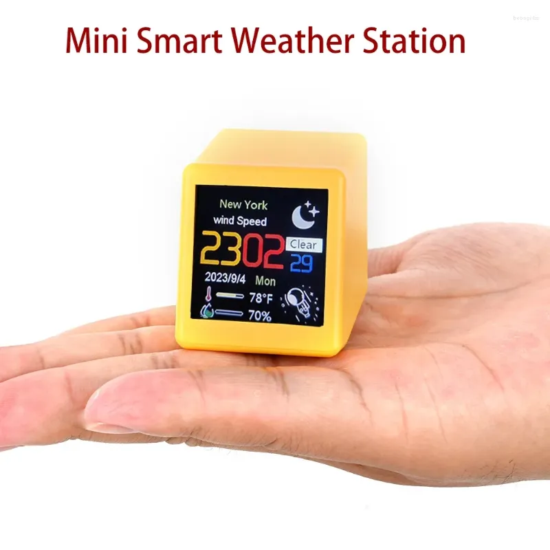 Horloges de table Smart WiFi Station météo Bureau de bureau LED LCD Horloge numérique Capteur d'hygromètre électronique