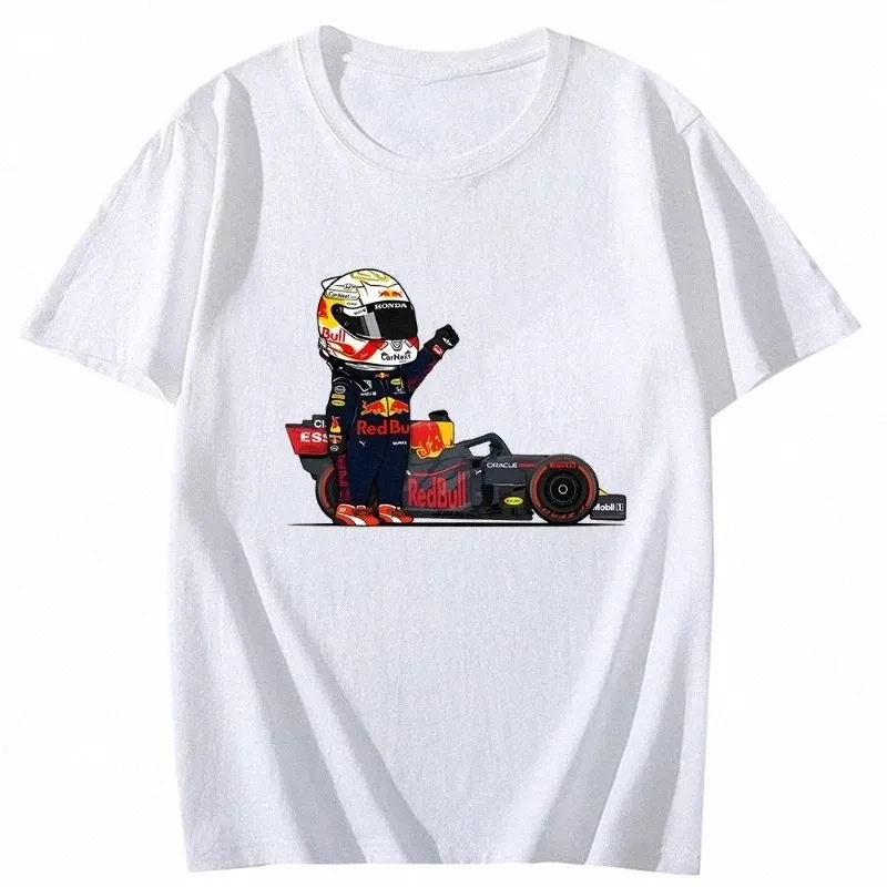 Mini f1 camiseta de verão roupas masculinas de manga curta camiseta fi kawaii corrida de automóvel topos feminino streetwear x725 #