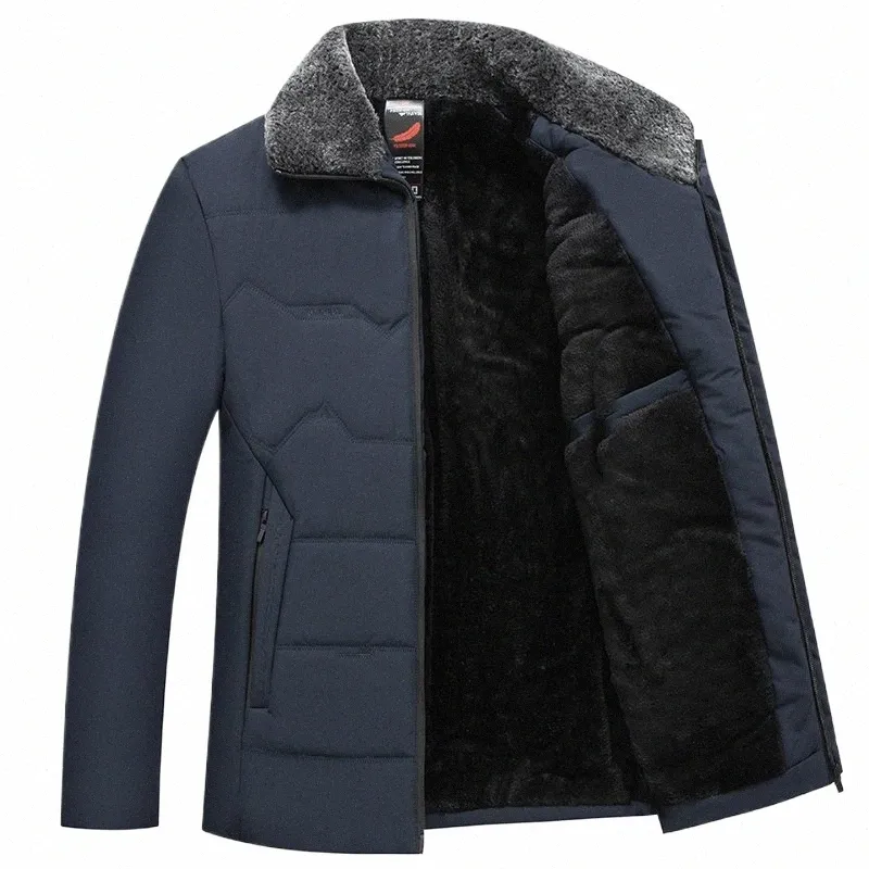 Automne Travail Vêtements d'extérieur 2023 Col montant Nouveaux hommes Hiver Parka Polaire Doublée Épaisse Collier de fourrure chaude Manteau Homme Taille 5XL Veste en peluche R0BO #