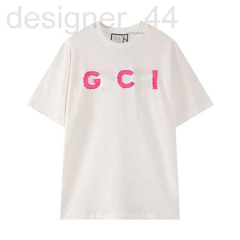 Kvinnors t-shirt designer t-shirt rund hals kortärmad bomullsmän med rosa broderier för mode och fritid gnul