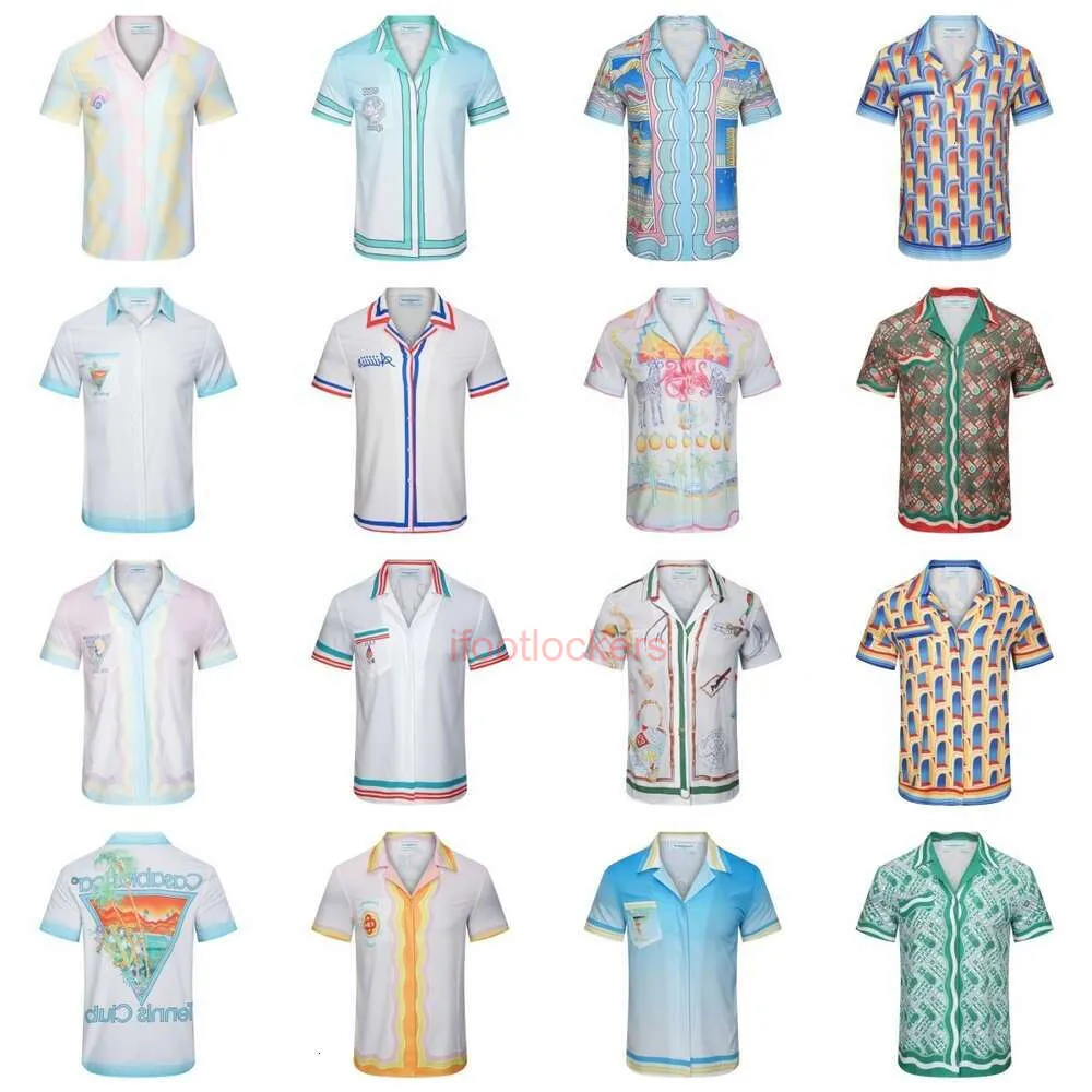 Polo Casa Blanca Mens T Shirt Långvarig tillgänglighet av korta ärmskjorta Hawaiian Beach Travel Fashion Floral Shirts Half ärmskjortor Skjortor