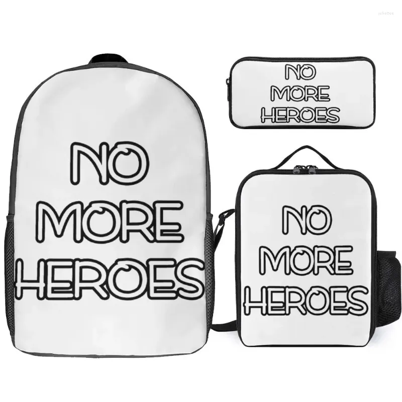 Rucksack No More Heroes Classic zu verkaufen 3-in-1-Set 17-Zoll-Lunchtasche Stift Langlebige Deckenrolle Gemütliche Picknicks