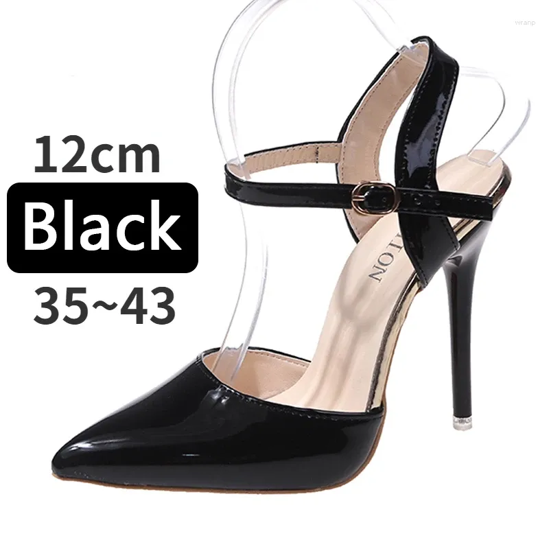 Elbise Ayakkabı Kadınlar Sıradan Saçma Toe İnce Yüksek Topuklu Yaz 12cm Süper Stiletto Ayak bileği kayış sandalet