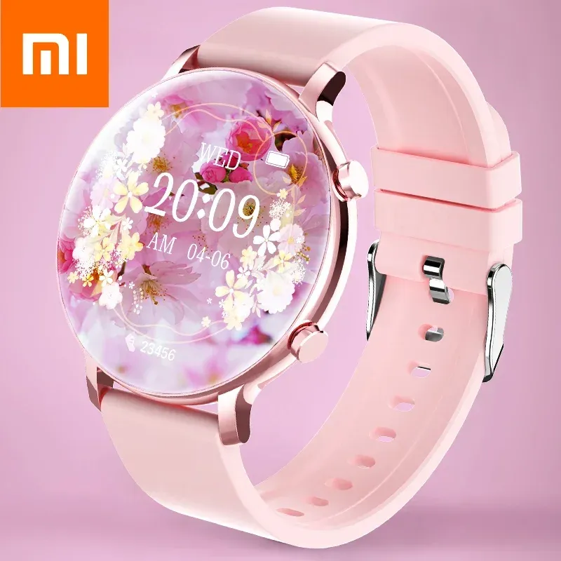 Zegarki Xiaomi Smart Watch Women Bluetooth Call Watch Watch Fitness Tracker Waterproof Sport Sport Smart Clock Fashion Ladies Men Smartwatch Kobieta