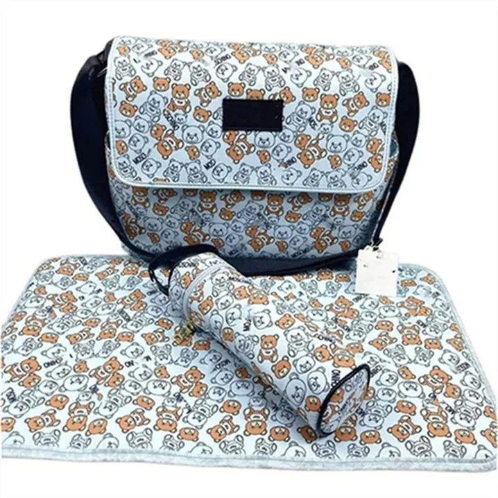 Nieuwe Baby Designer 3-in-1 luiertas Babytas Zwangerschapsluier Luxe Designer handtas Luierleer Gedrukte letter Bruin geruite luierstapel A4