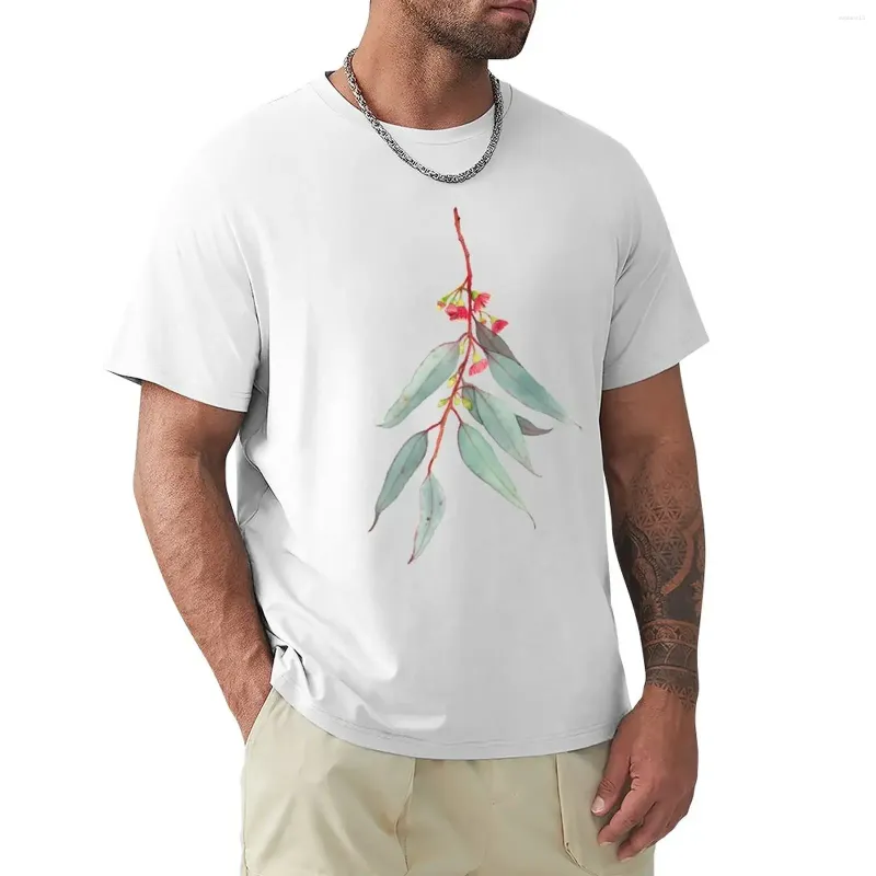 Men's Polos Red Flowering Gum Blossom T-Shirt Sports Fans Quick-drying Blanks Mens Graphic T-shirts Pack