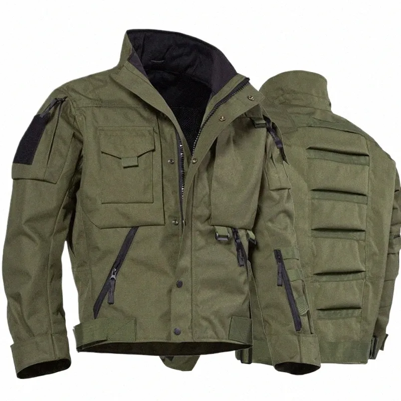 Taktisk militärjacka Mens Casual Multi Pocket Scratch-resistenta lastjackor Manlig utomhusjakt Combat Army Police Coats 82QI#