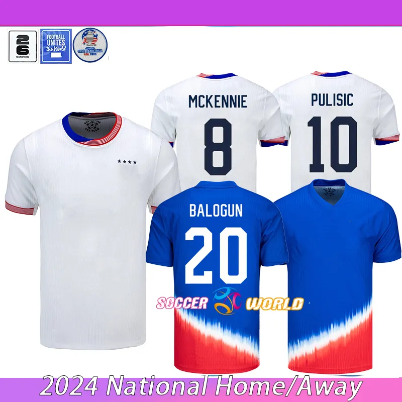 2024 USA 축구 유니폼 코파 아메리카 USWNT PULISIC KIDS KIT USMNT 24/25 HOME AWAY 남성 플레이어 버전 Smith Morgan Balogun Plus Uniform Futbol Uniform