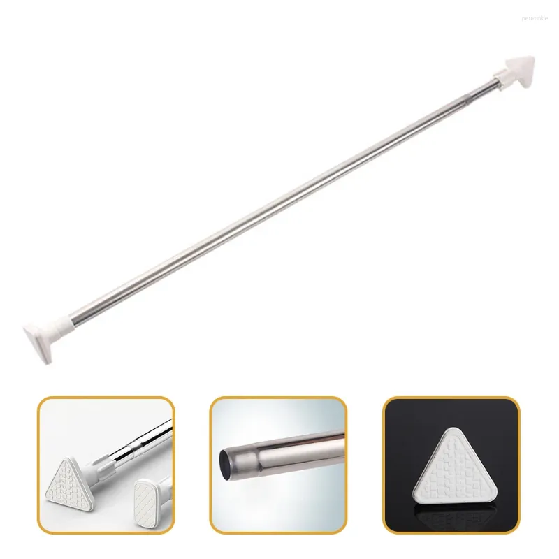 Shower Curtains Adjustable Curtain Pole Stick On Rod Thicken Door Window Stainless Steel Rods For