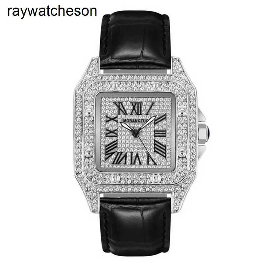 Luxury Carters Watch Tank Swiss Watches Automatic Women Quartz Waterproof Fully Diamond Ladies Silver Square Couple with Rhinestone Wristwatches