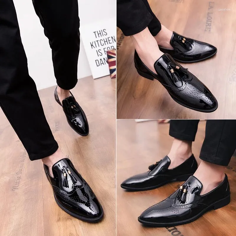 Dress Shoes Classic Mens Party Modern Formal Business Loafers Fashion Tassel Workplace Leather