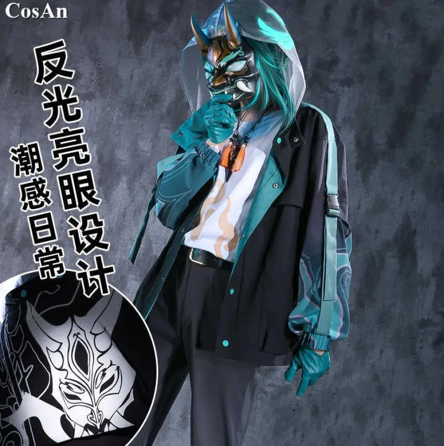 Novo jogo genshin impacto xiao cosplay traje bonito moda uso diário casaco com capuz masculino atividade festa role play roupas sxl y2558755