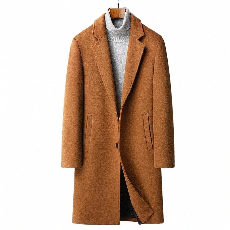 2022 new arrival lg style winter jacket fi High Quality Woolen Coat Men's Wool trench coat Men Dr Jacket Size M-4XL H0H6#