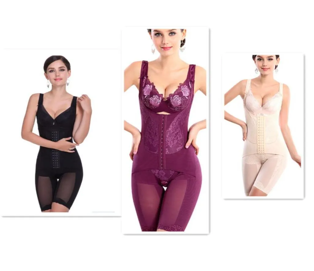 EPACK M4XL KVINNOR Sömlös hela kroppen Shaper Midjan Underbust Cincher Suit Control Firm Tummy Beige Black Purple Drop6889549