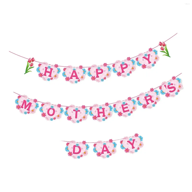 Party Decoration Mothers Day Gifts Happy Mother's Banner Ornament för Festival Windows Backdrop Home Decor Tak