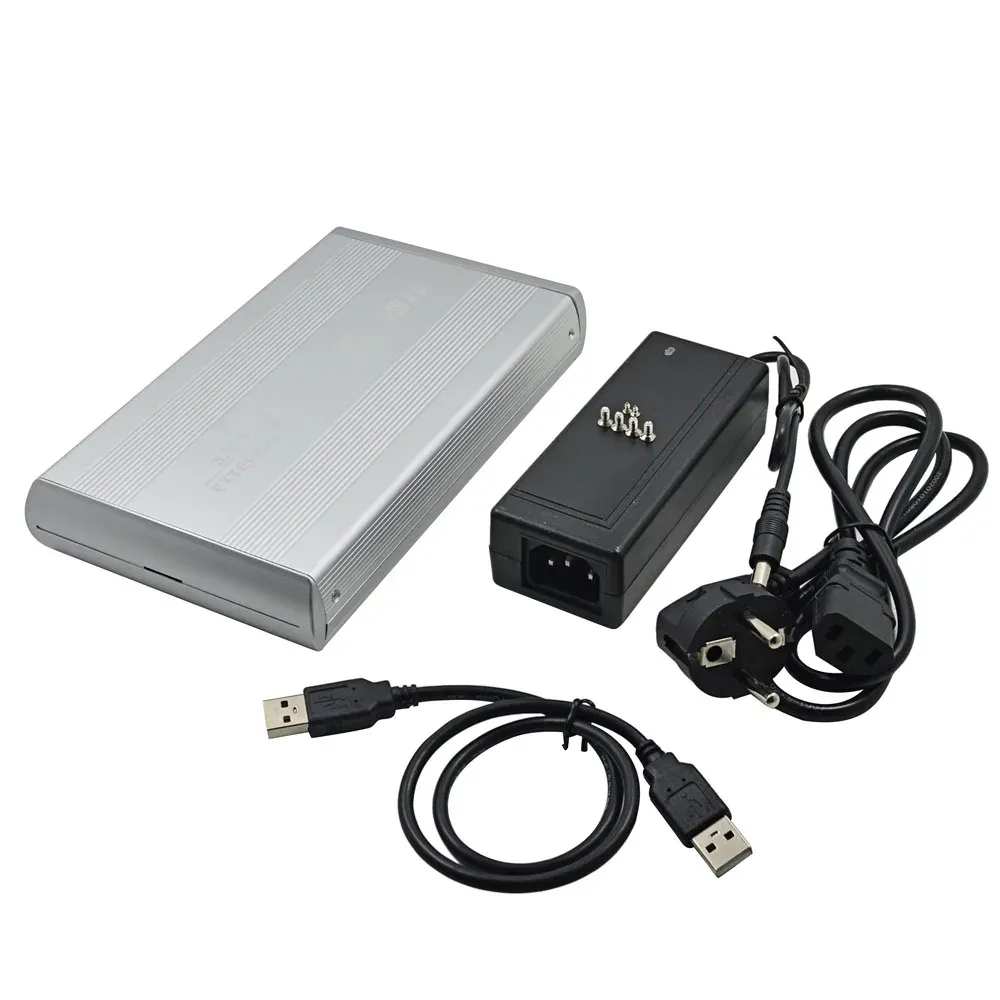 Muhafaza Tishric HD HDD SSD Muhafaza Harici Sabit Disk Sürücüsü 1TB 2TB Kutu 3.5 inç SATA - USB 2.0 DVD AB Güç Adaptör Kılıfı Alüminyum