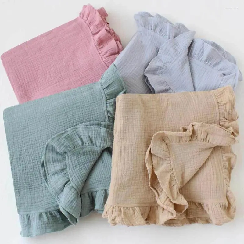 Blankets Born Throw Items Bed Accessory Swaddle Memories Solid Color Cotton Infant Baby Blanket Soft With Tassels