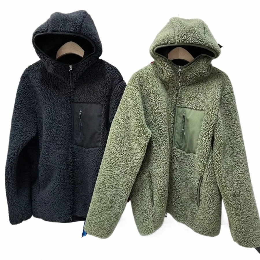 WindProof Imitati Sherpa LGスリーフ冬のフード付きジャケット男性用Y7GA＃