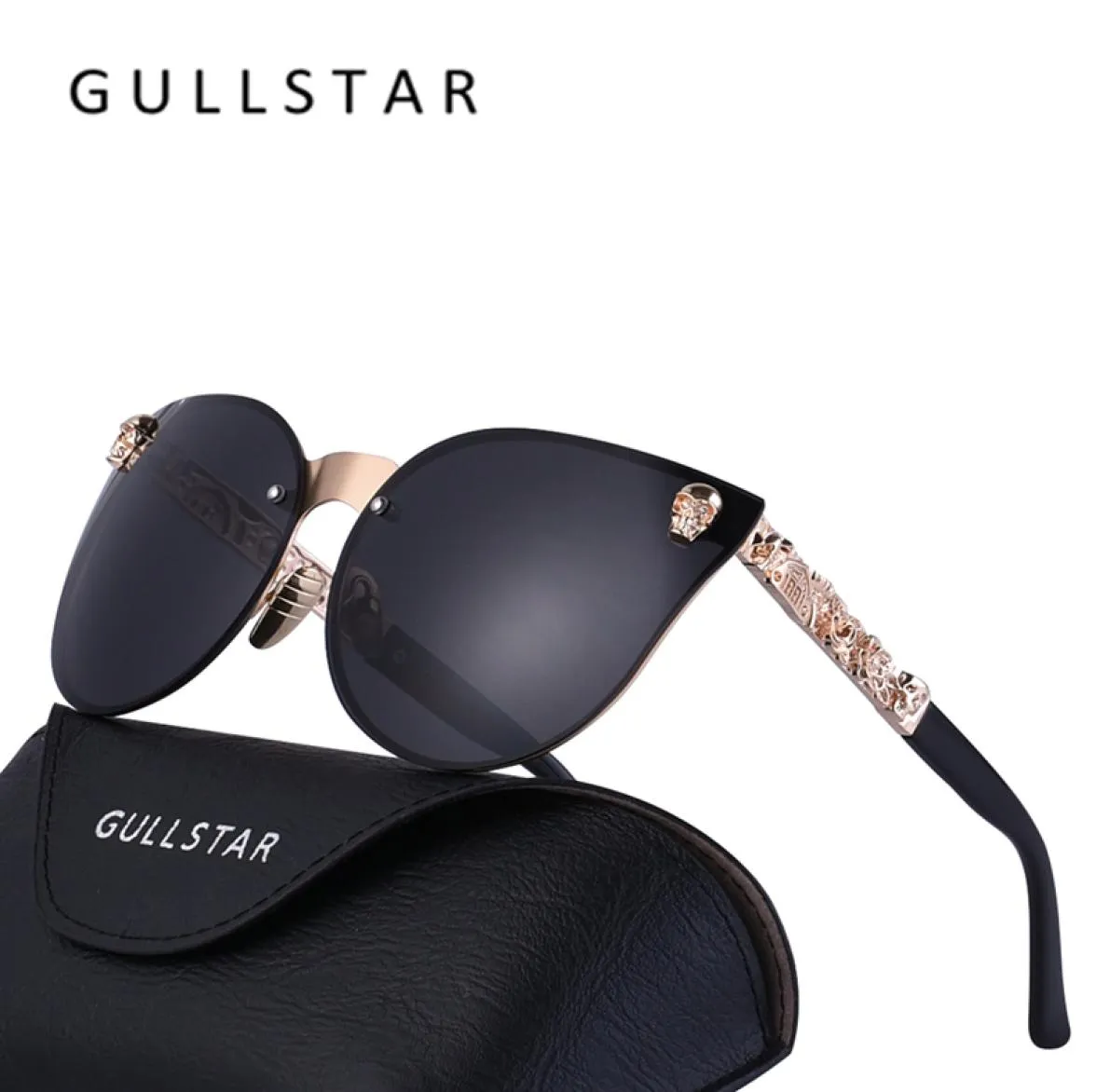 Gullstar 2020 mody kobiety gotyckie okulary przeciwsłoneczne czaszka rama metalowa świątynia wysokiej jakości okulary słoneczne feminino luksus1275610