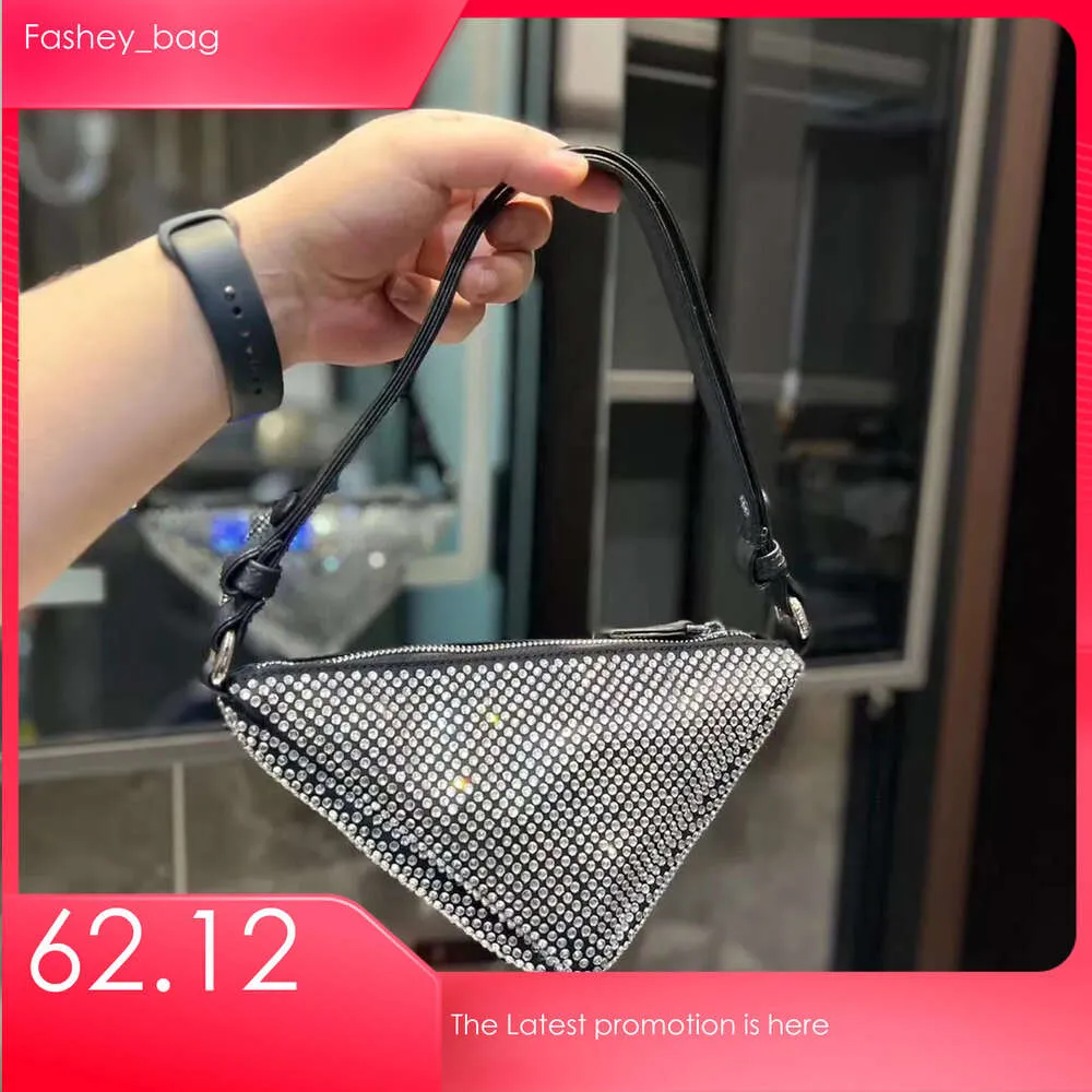 Tas Crossbody Merk Sprankelende Schouder Designer Mode Driehoek Diamanten Tas Dames Onderarm Tote Chain Purse