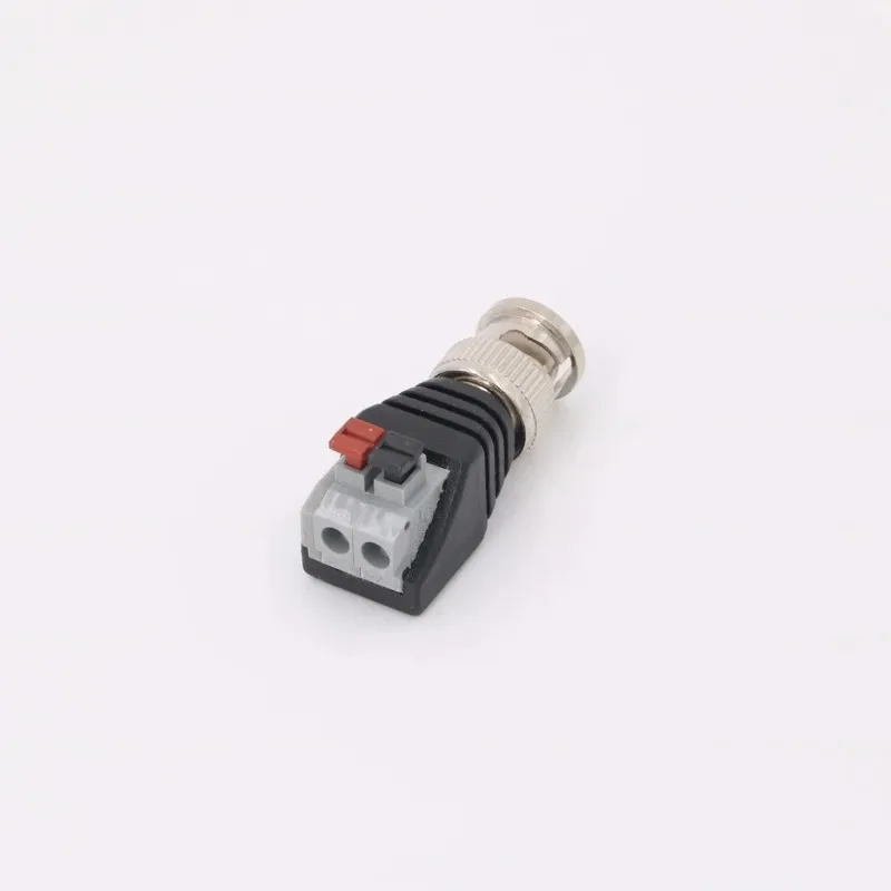 2024 BNC Male Plug Push Fästningstyp 12V Connector CCTV Cameras Socket Adapter Systemtillbehör