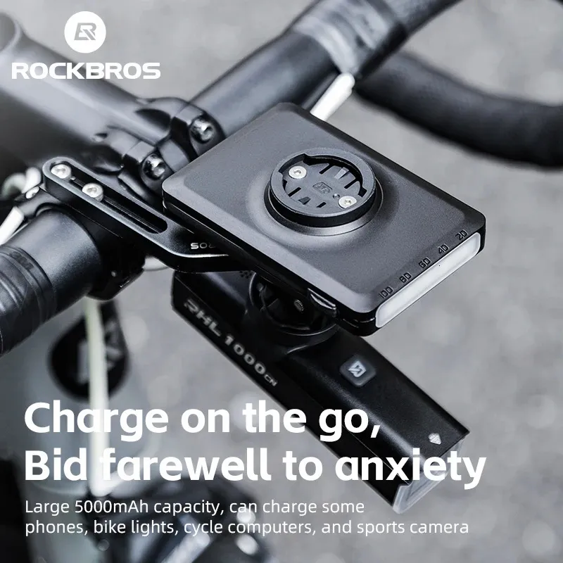 ROCKBROS Fietslicht met ingebouwde 5000 mAh beslag Fietslicht Type-C Opladen Waterdicht Fietslamp Stuurzaklamp 240322